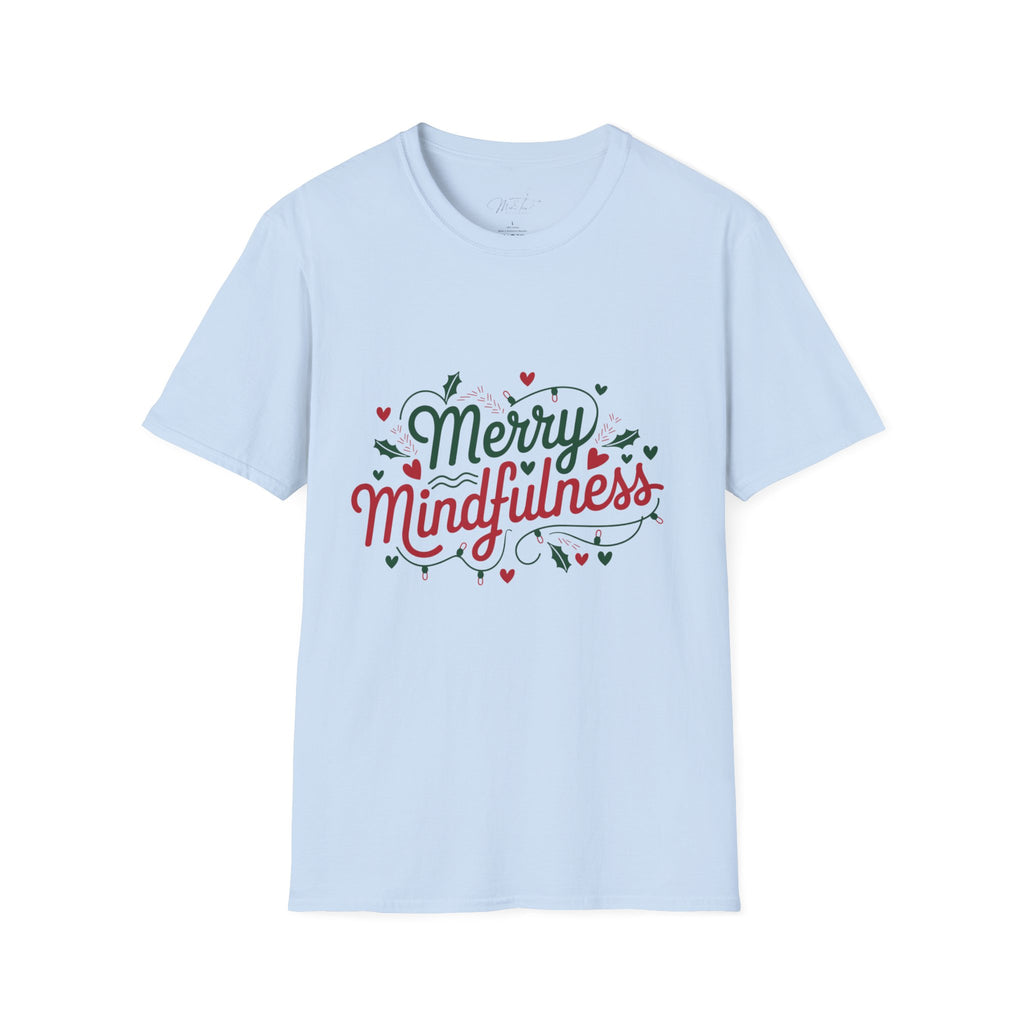 Merry Mindfulness Mental Health Holiday T-Shirt
