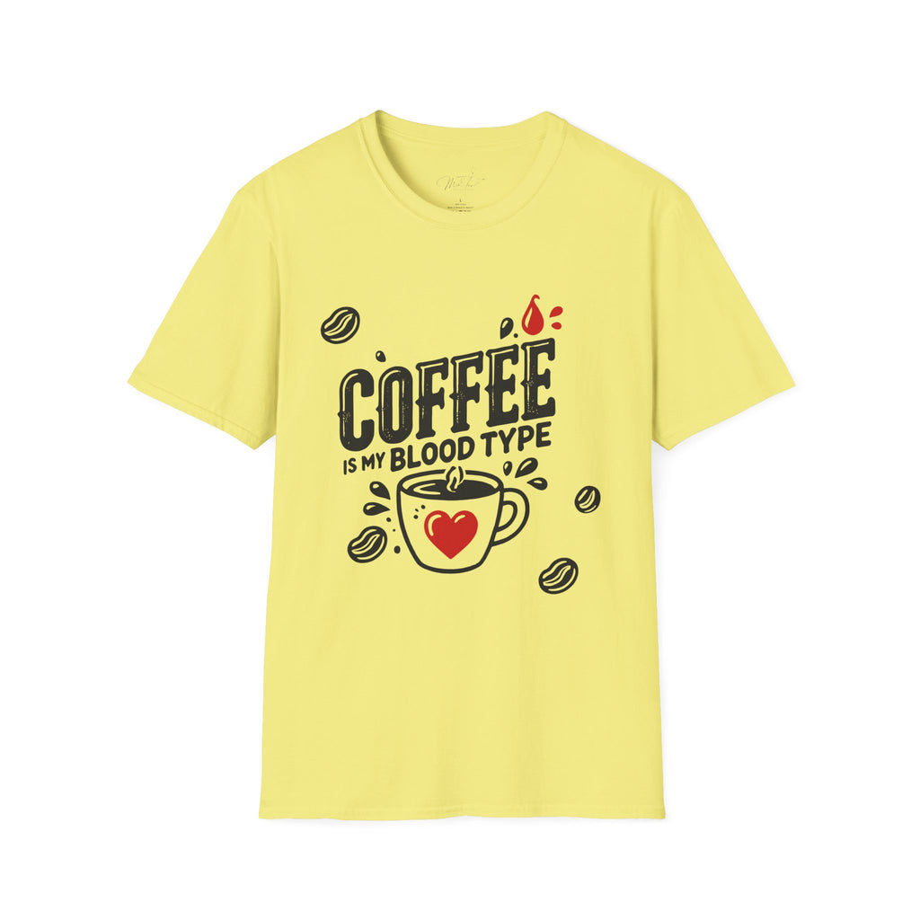 Coffee is My Blood Type T-shirt (Unisex Softstyle T-Shirt)