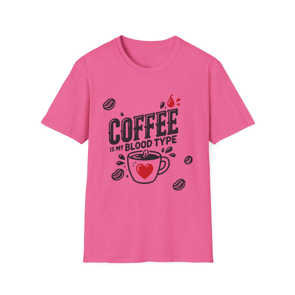 Coffee is My Blood Type T-shirt (Unisex Softstyle T-Shirt)