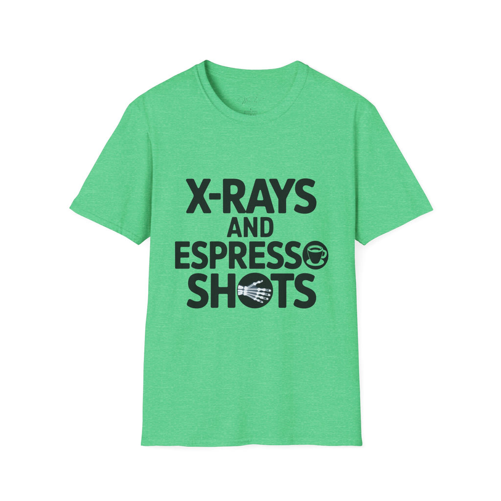 X-Rays and Espresso Shots T-Shirt – A Radiology Favorite! (Unisex Softstyle T-Shirt)