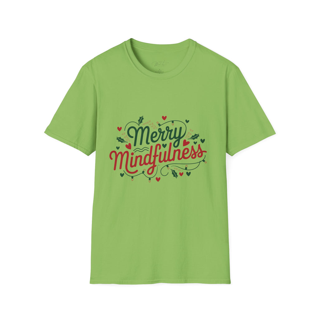 Merry Mindfulness Mental Health Holiday T-Shirt