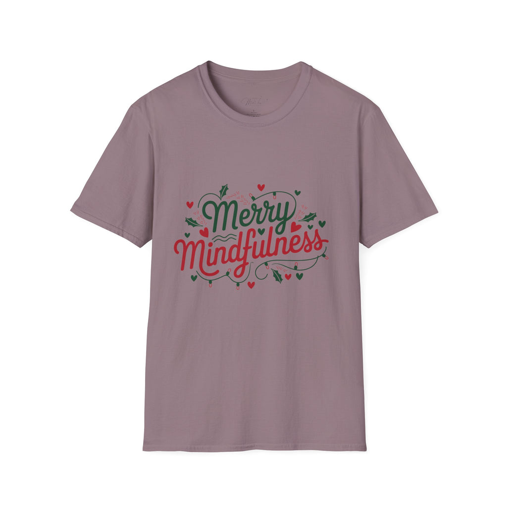Merry Mindfulness Mental Health Holiday T-Shirt