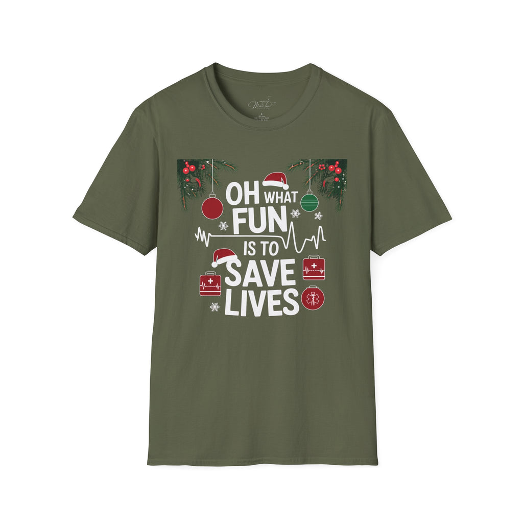 Oh What Fun it is to Save Lives Holiday Medical T-Shirt