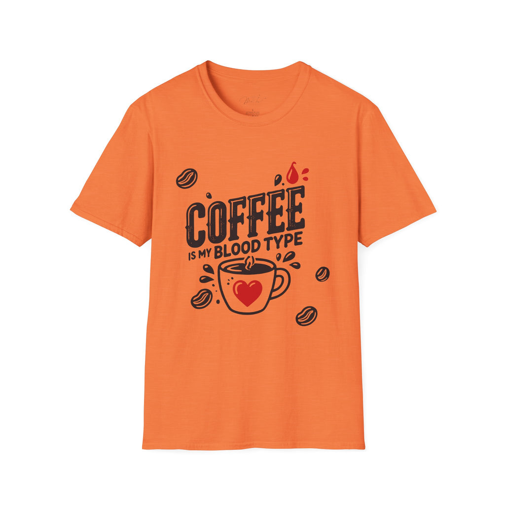 Coffee is My Blood Type T-shirt (Unisex Softstyle T-Shirt)