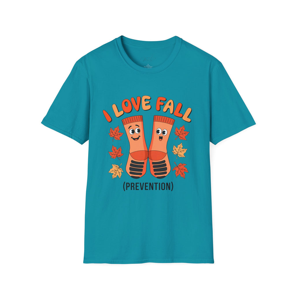 I Love Fall (Prevention) T-Shirt – Fun and Functional! (Unisex Softstyle T-Shirt)