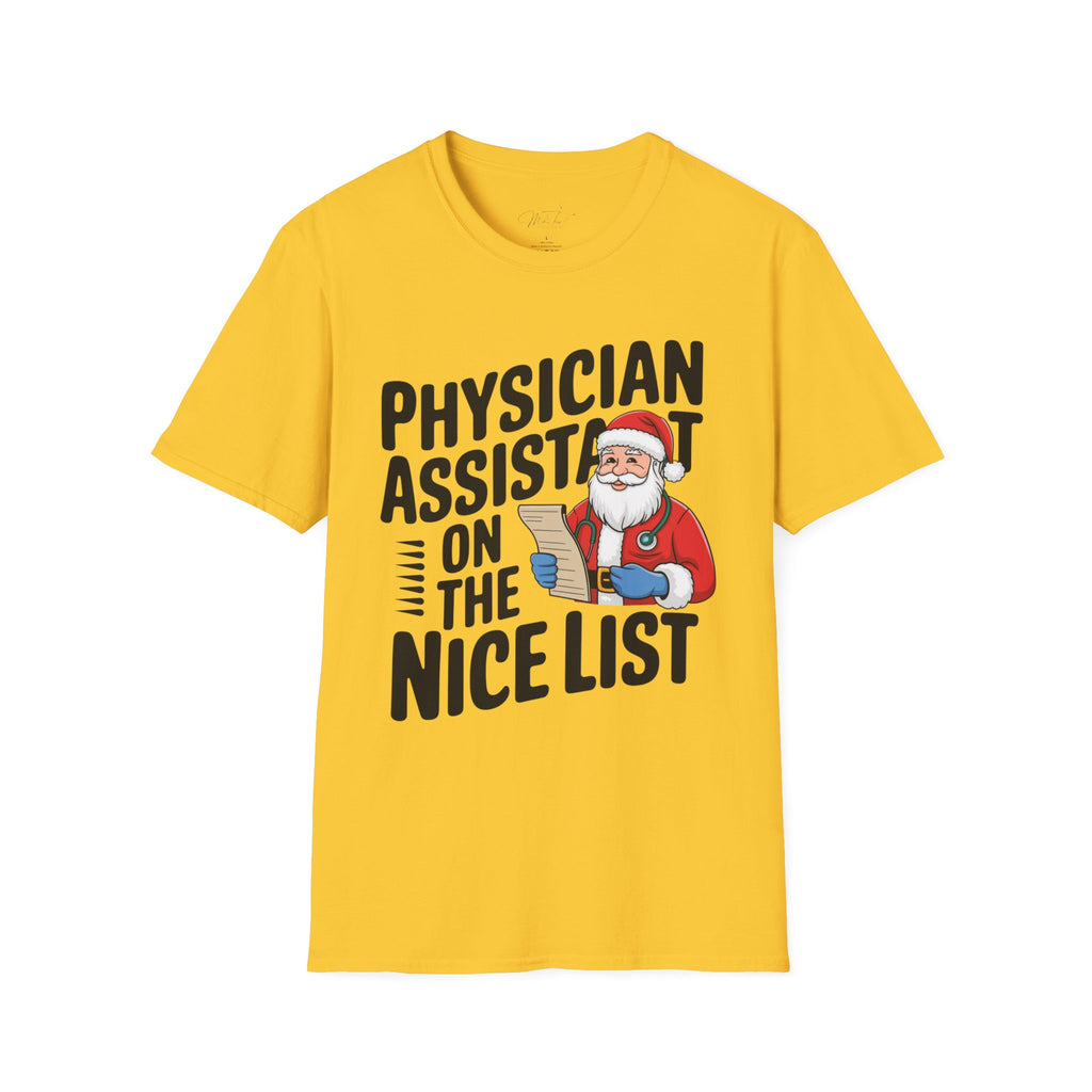 Physician Assistant on the Nice List Christmas T-Shirt