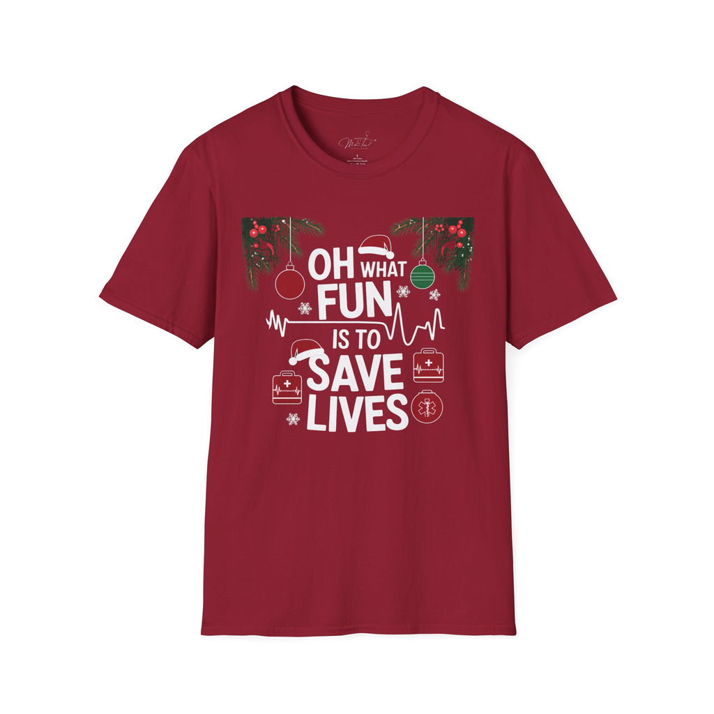 Oh What Fun it is to Save Lives Holiday Medical T-Shirt