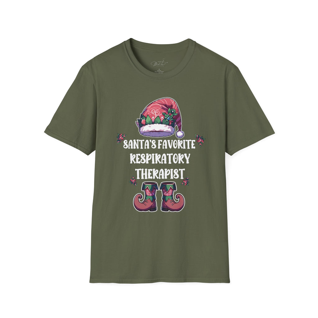 Santa's Favorite Respiratory Therapist Holiday T-Shirt