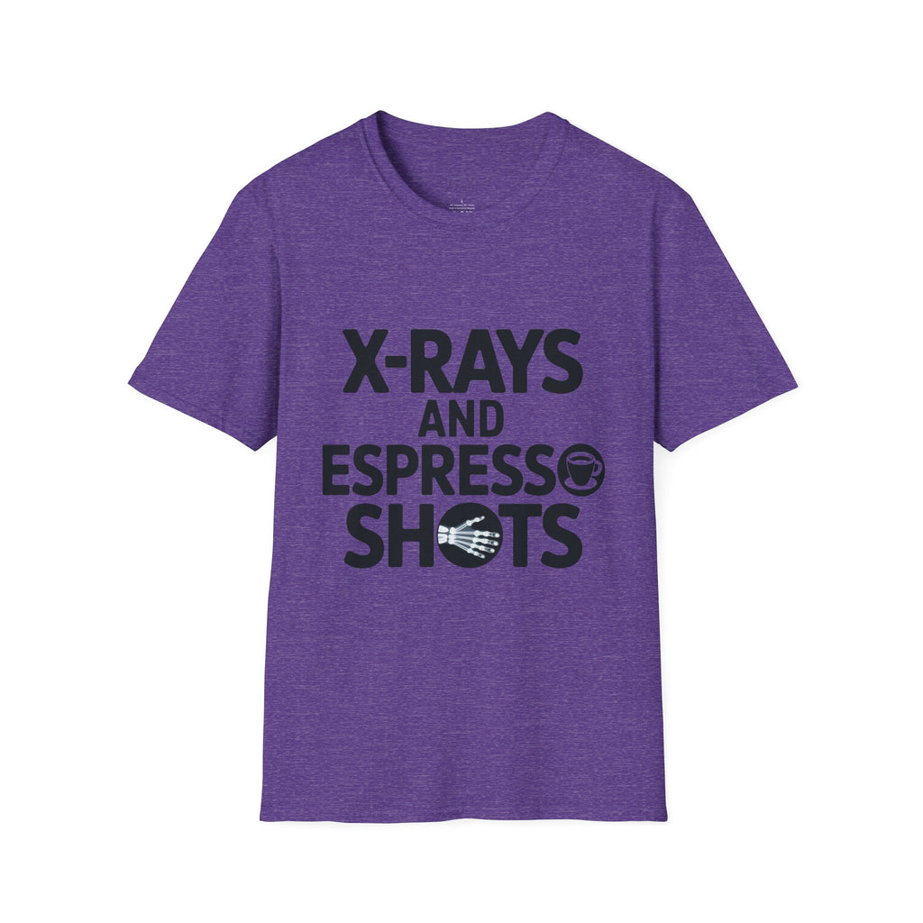 X-Rays and Espresso Shots T-Shirt – A Radiology Favorite! (Unisex Softstyle T-Shirt)