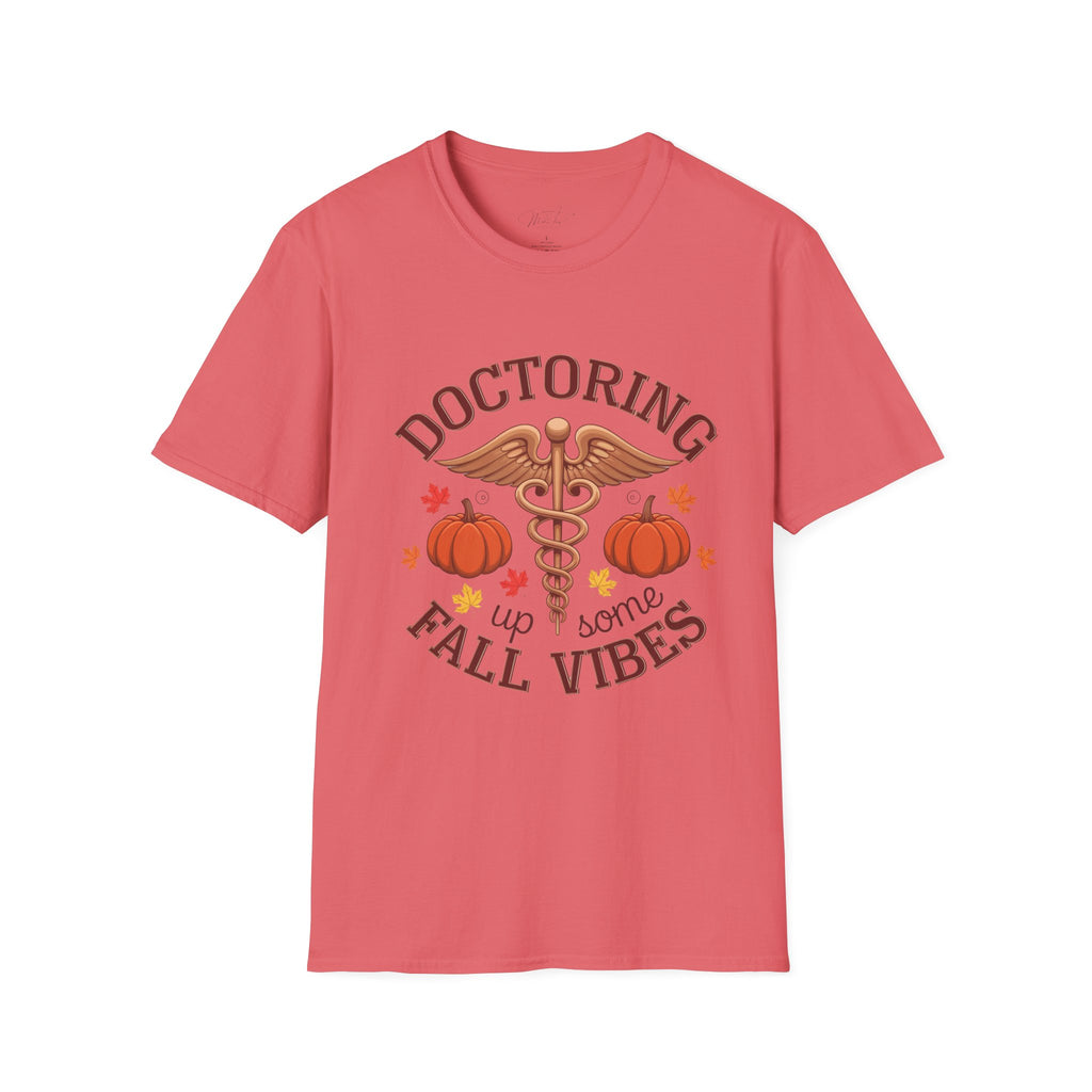 Doctoring Up Some Fall Vibes T-Shirt – Celebrate the Season in Style! (Unisex Softstyle T-Shirt)