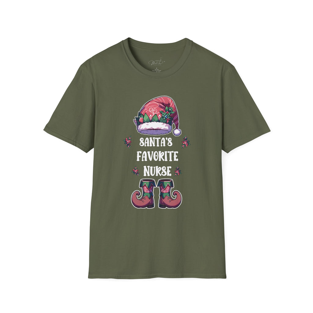 Santa's Favorite Nurse Holiday T-Shirt