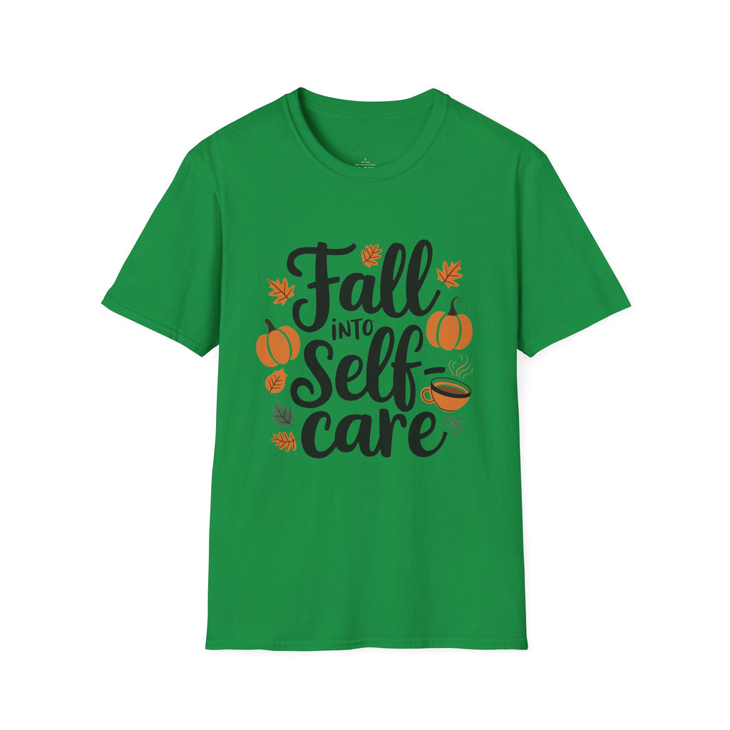 Fall Into Self-Care T-Shirt – Nurture Your Well-Being This Season (Unisex Softstyle T-Shirt)