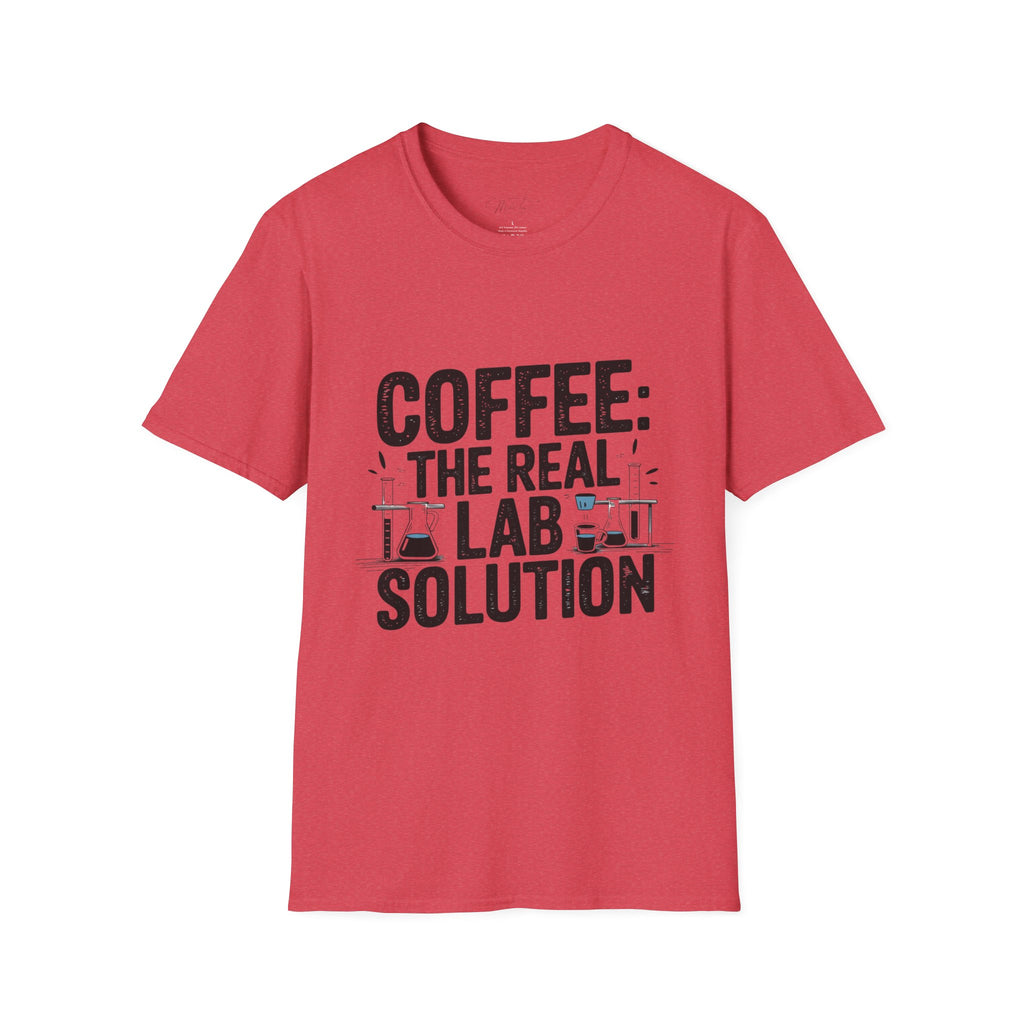 Coffee: The Real Lab Solution" T-Shirt – Perfect for the Coffee-Driven Lab Professional! (Unisex Softstyle T-Shirt)