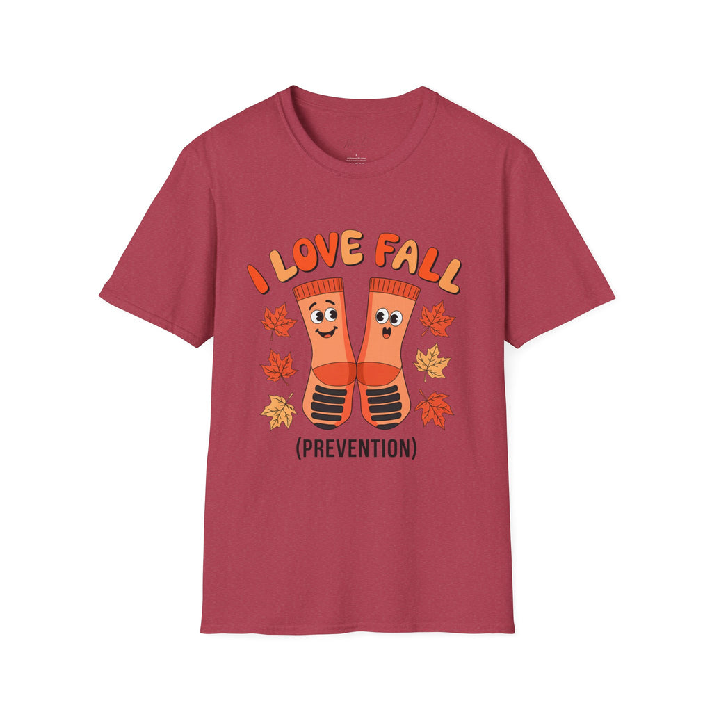 I Love Fall (Prevention) T-Shirt – Fun and Functional! (Unisex Softstyle T-Shirt)