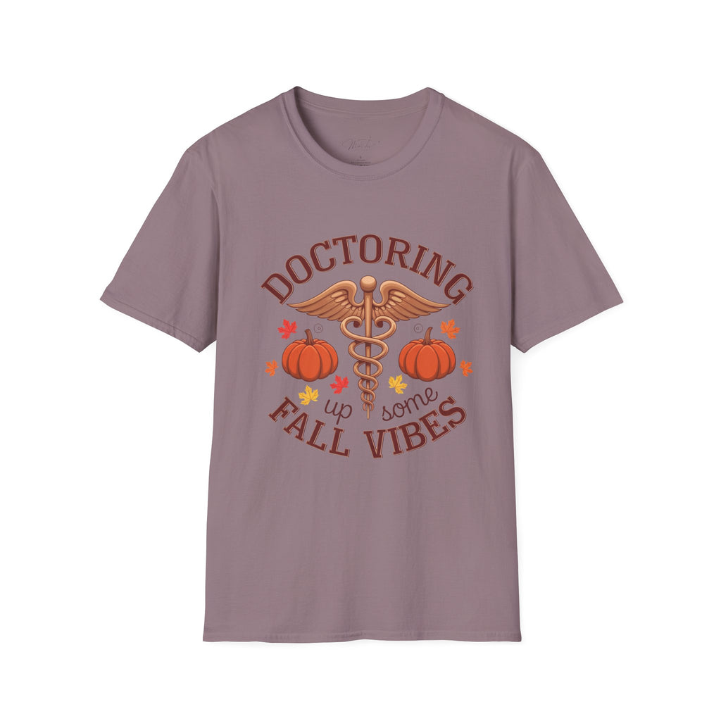 Doctoring Up Some Fall Vibes T-Shirt – Celebrate the Season in Style! (Unisex Softstyle T-Shirt)
