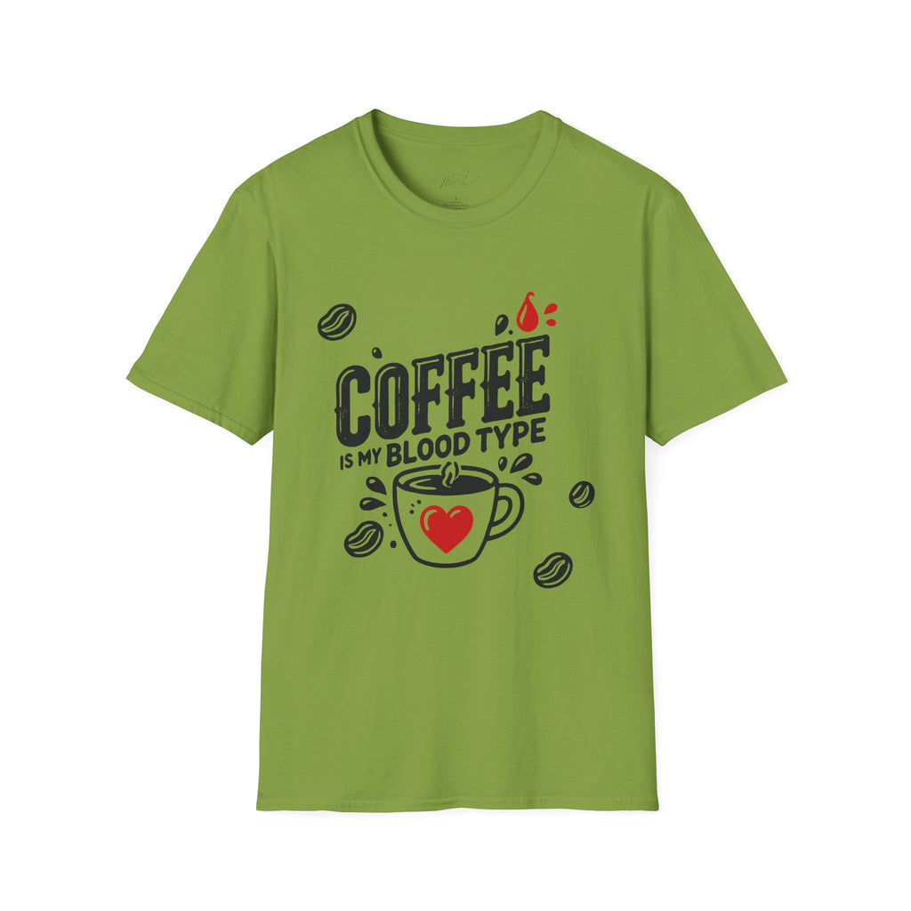Coffee is My Blood Type T-shirt (Unisex Softstyle T-Shirt)