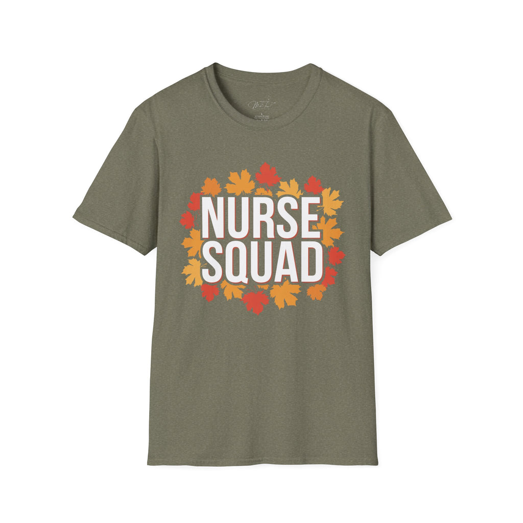 Nurse Squad Fall T-Shirt – Unite in Autumn Spirit (Unisex Softstyle T-Shirt)