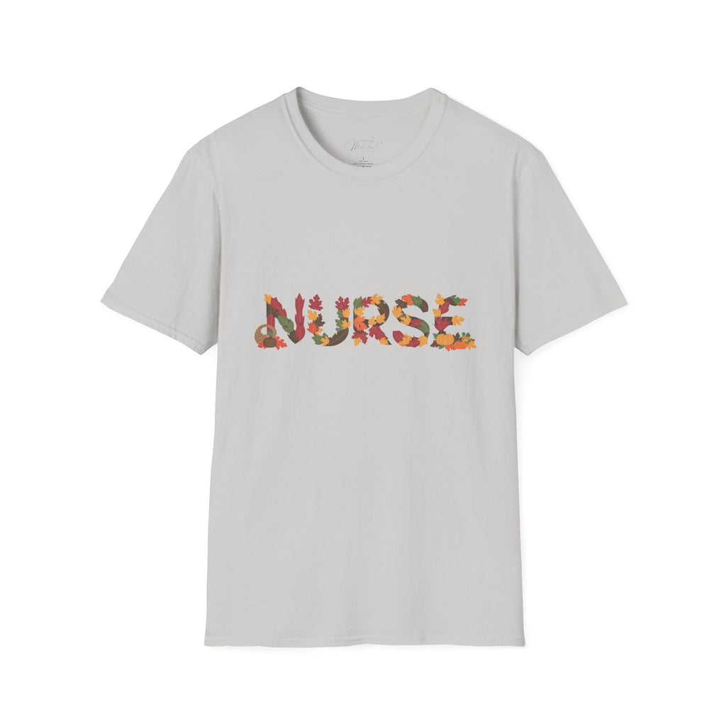 Nurse Fall Leaves T-Shirt – Embrace Autumn in Your Profession! (Unisex Softstyle T-Shirt)