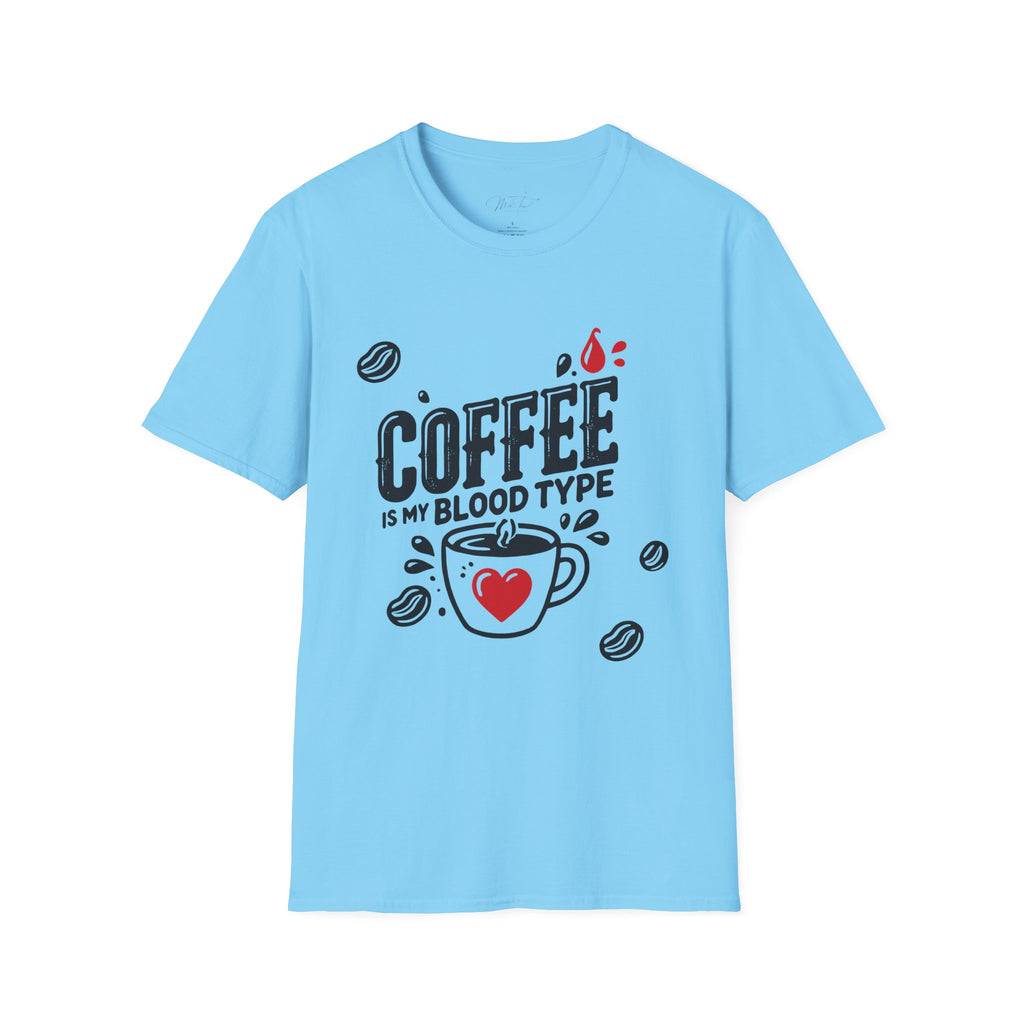 Coffee is My Blood Type T-shirt (Unisex Softstyle T-Shirt)