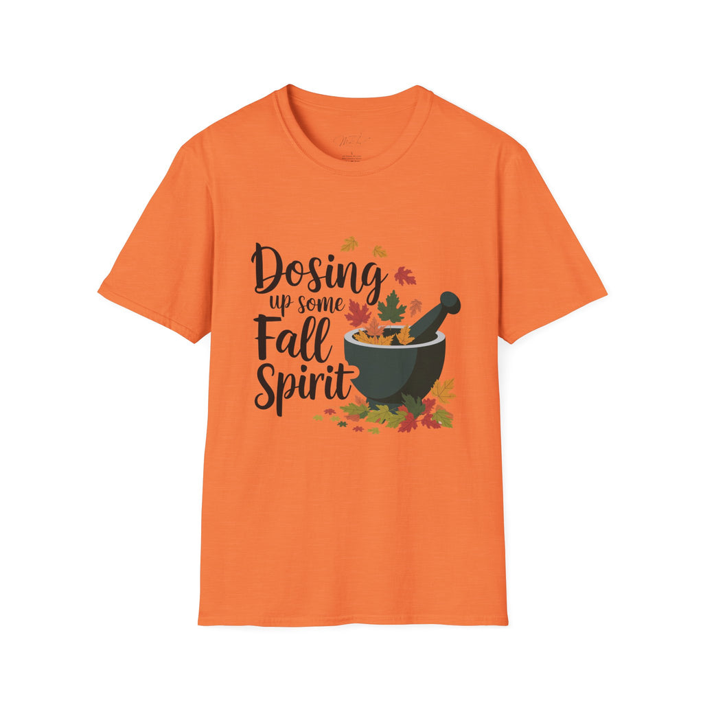 Dosing Up Some Fall Spirit T-Shirt – Celebrate the Season in Style! (Unisex Softstyle T-Shirt)
