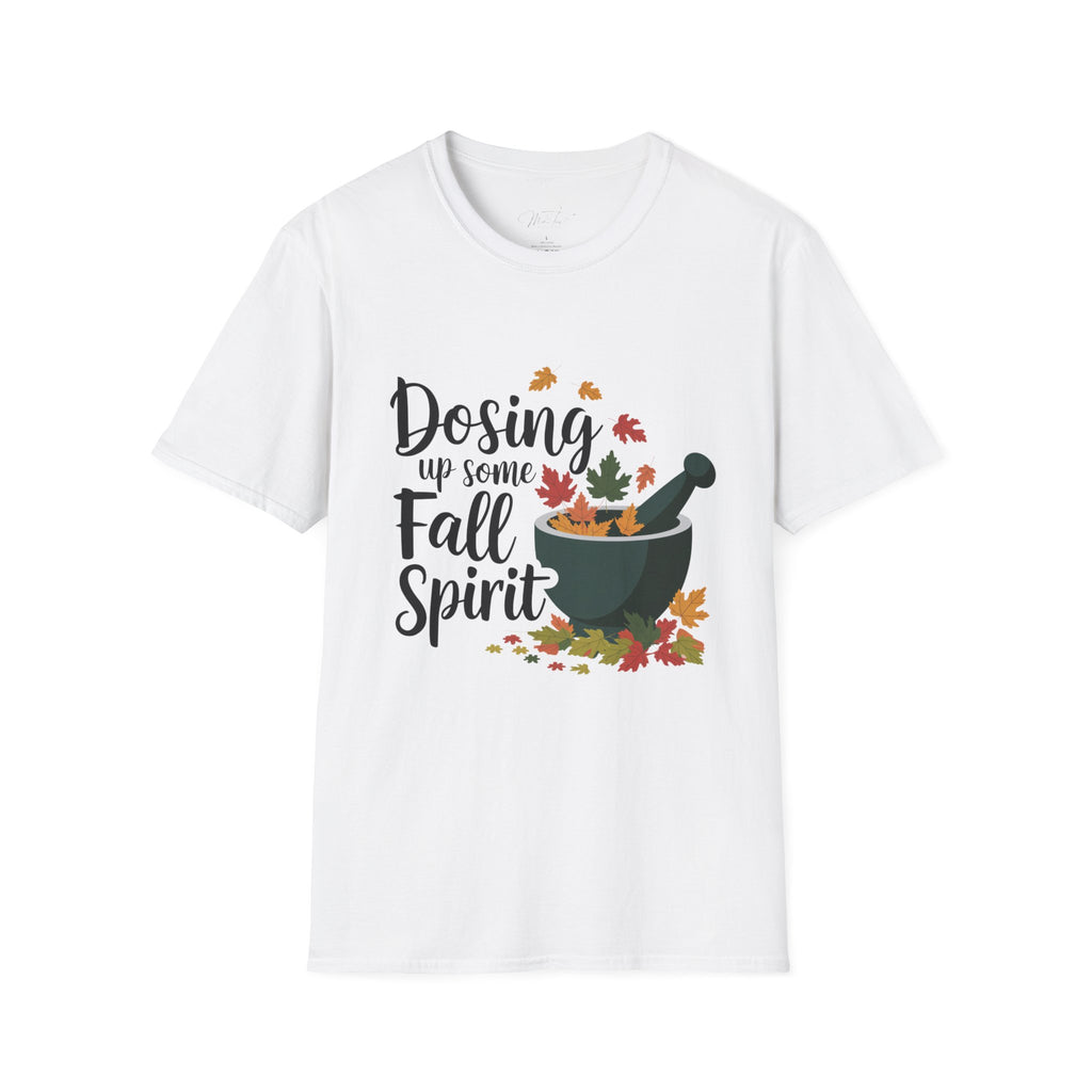 Dosing Up Some Fall Spirit T-Shirt – Celebrate the Season in Style! (Unisex Softstyle T-Shirt)