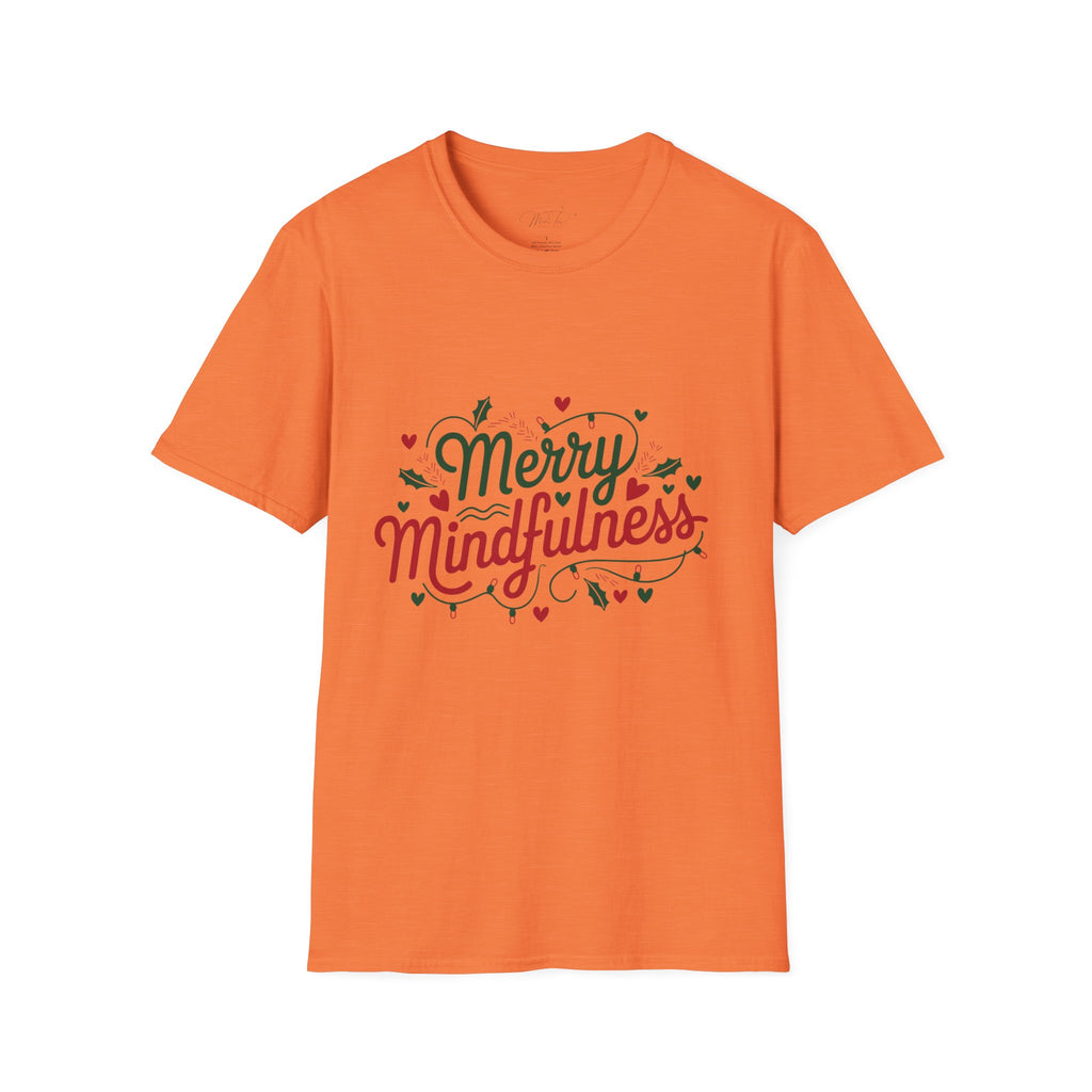 Merry Mindfulness Mental Health Holiday T-Shirt