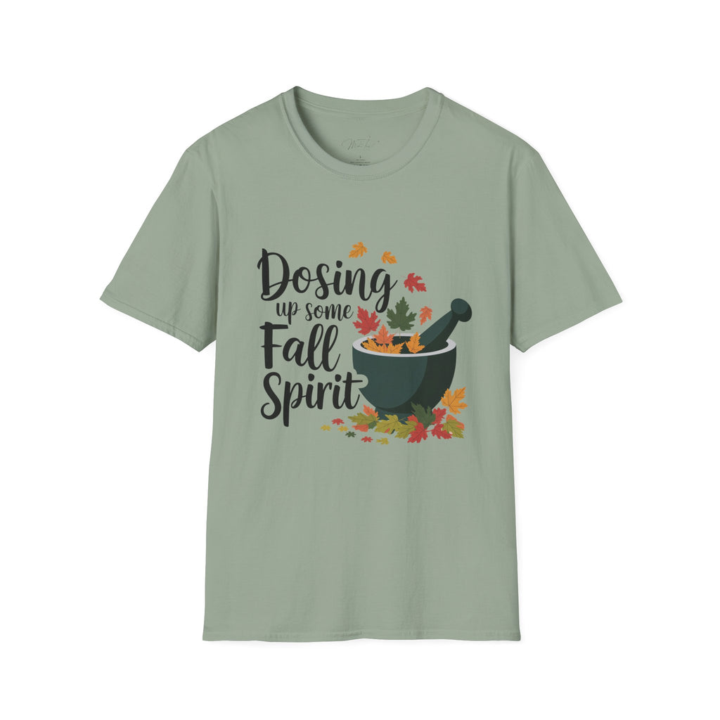Dosing Up Some Fall Spirit T-Shirt – Celebrate the Season in Style! (Unisex Softstyle T-Shirt)