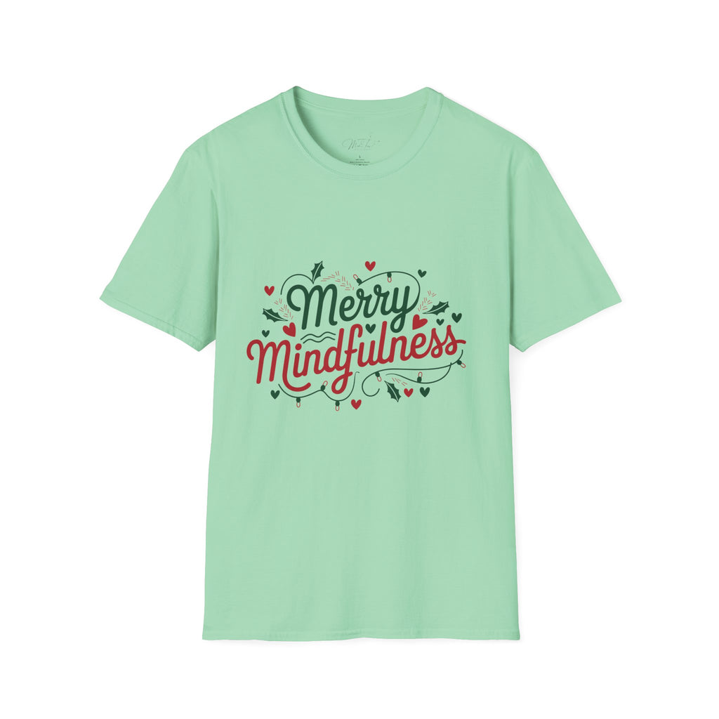 Merry Mindfulness Mental Health Holiday T-Shirt