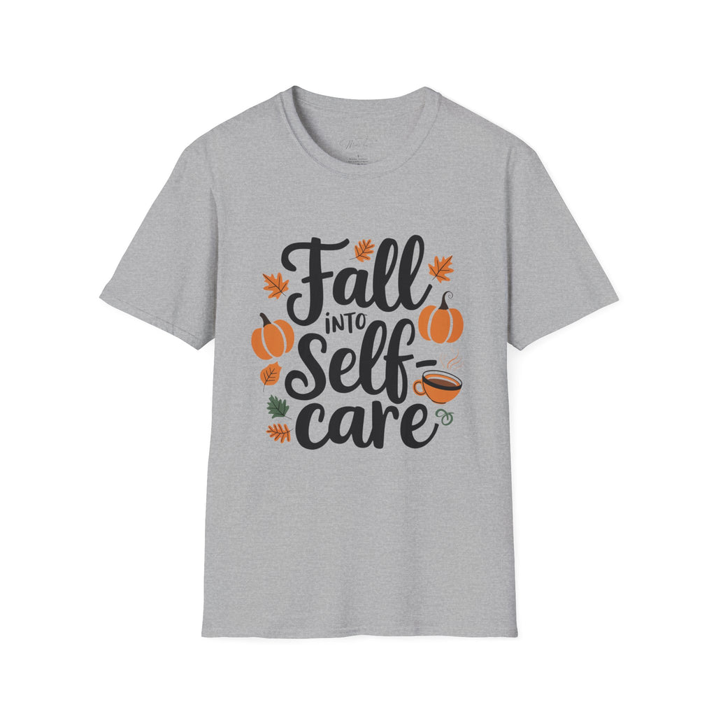 Fall Into Self-Care T-Shirt – Nurture Your Well-Being This Season (Unisex Softstyle T-Shirt)