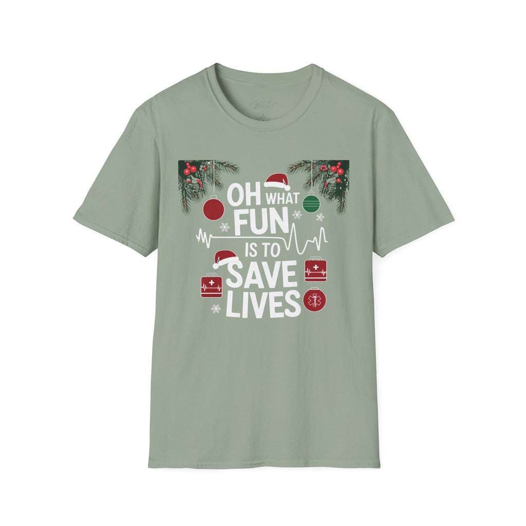 Oh What Fun it is to Save Lives Holiday Medical T-Shirt