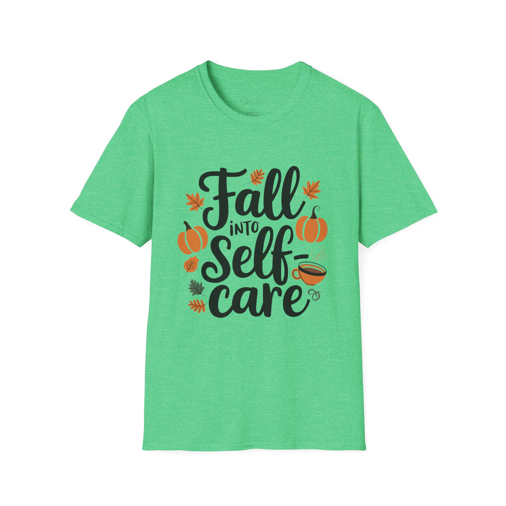 Fall Into Self-Care T-Shirt – Nurture Your Well-Being This Season (Unisex Softstyle T-Shirt)