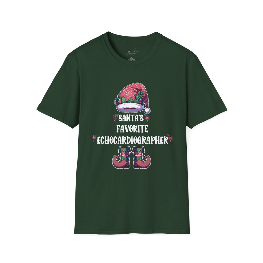 Santa's Favorite Echocardiographer Holiday T-Shirt