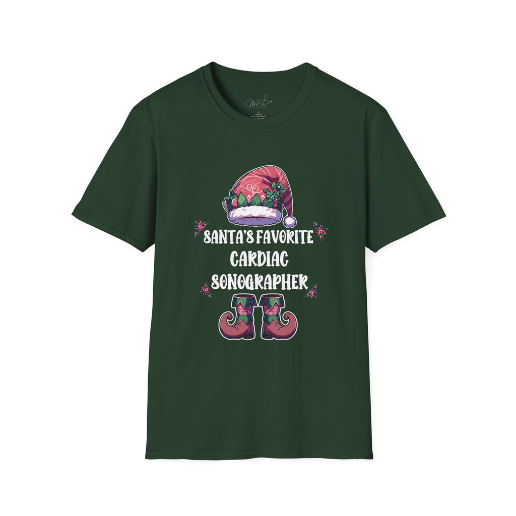 Santa's Favorite Cardiac Sonographer Holiday T-Shirt