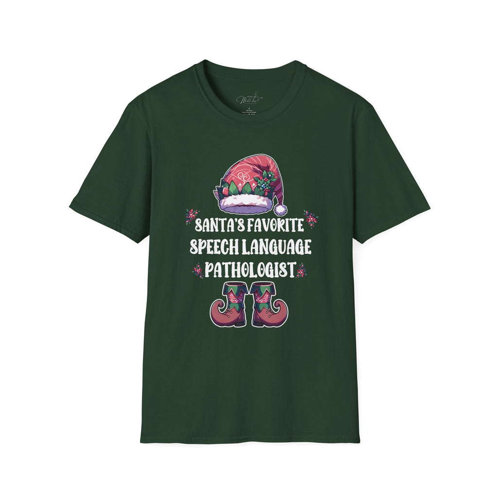 Santa's Favorite Speech Language Pathologist Holiday T-Shirt