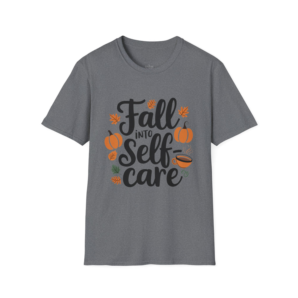 Fall Into Self-Care T-Shirt – Nurture Your Well-Being This Season (Unisex Softstyle T-Shirt)