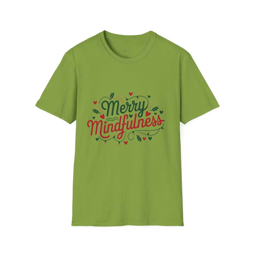 Merry Mindfulness Mental Health Holiday T-Shirt