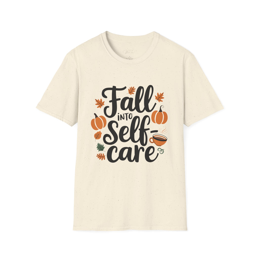 Fall Into Self-Care T-Shirt – Nurture Your Well-Being This Season (Unisex Softstyle T-Shirt)