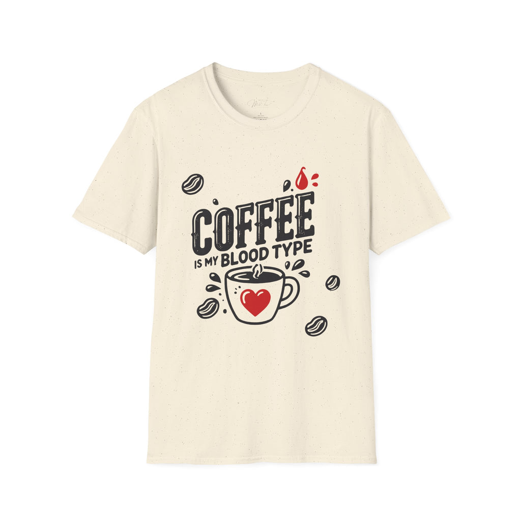 Coffee is My Blood Type T-shirt (Unisex Softstyle T-Shirt)