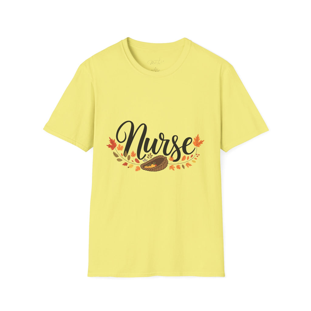 Nurse Fall Harvest T-Shirt – Celebrate Autumn in Style! (Unisex Softstyle T-Shirt)