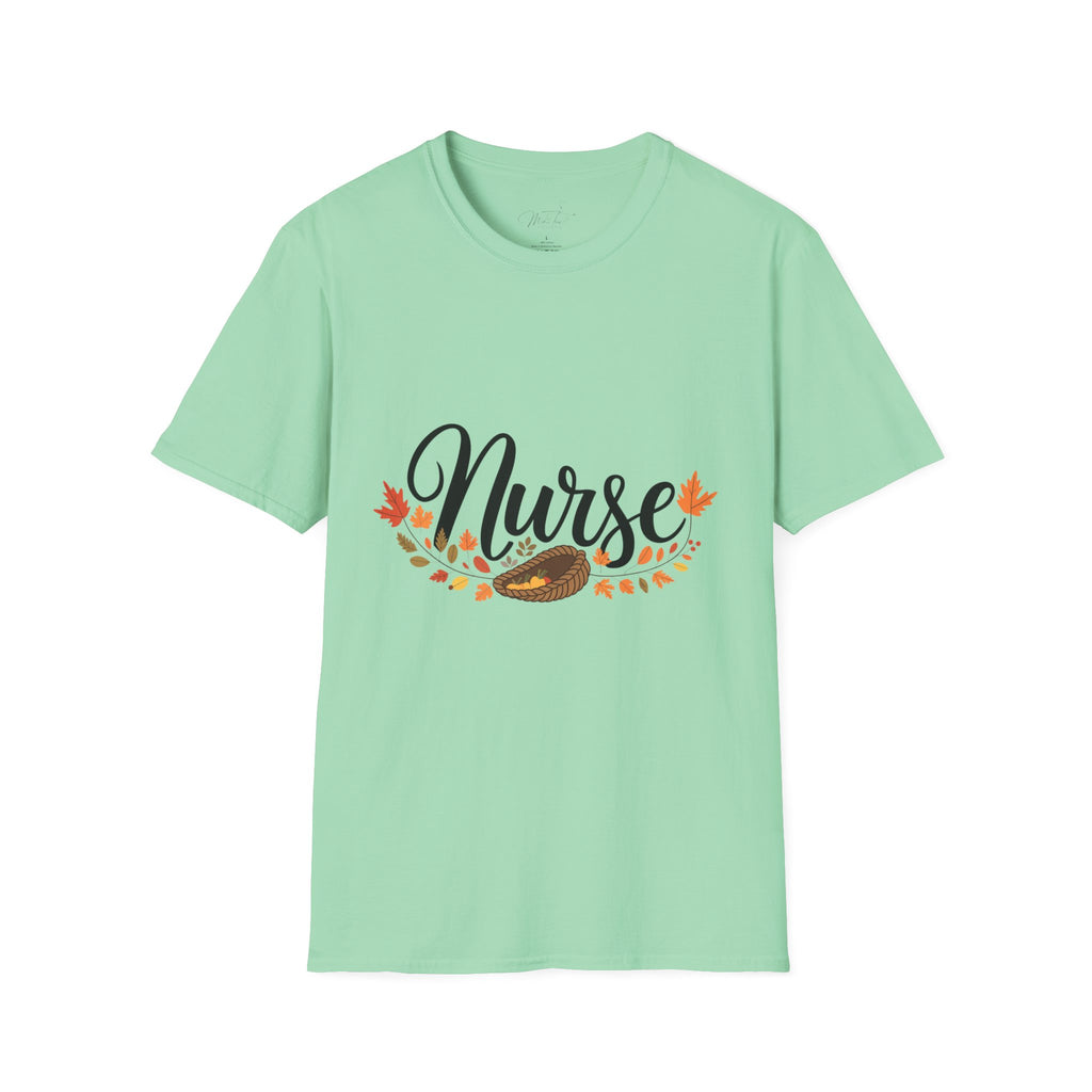 Nurse Fall Harvest T-Shirt – Celebrate Autumn in Style! (Unisex Softstyle T-Shirt)