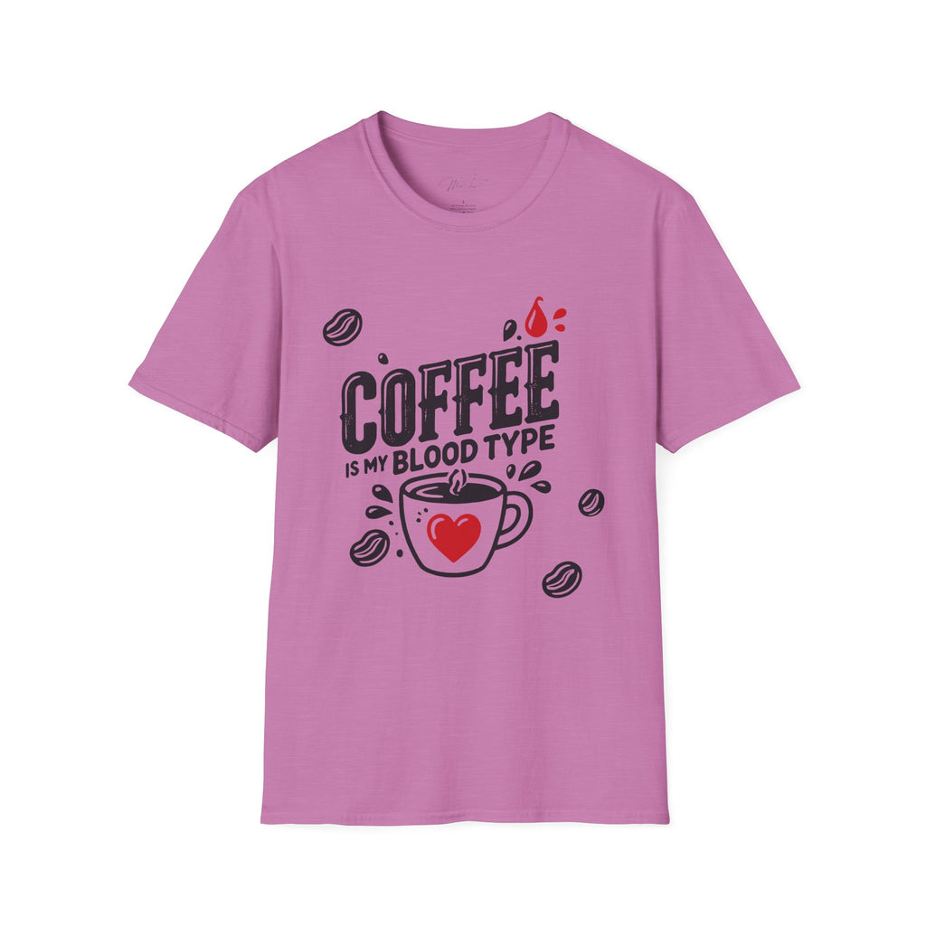 Coffee is My Blood Type T-shirt (Unisex Softstyle T-Shirt)