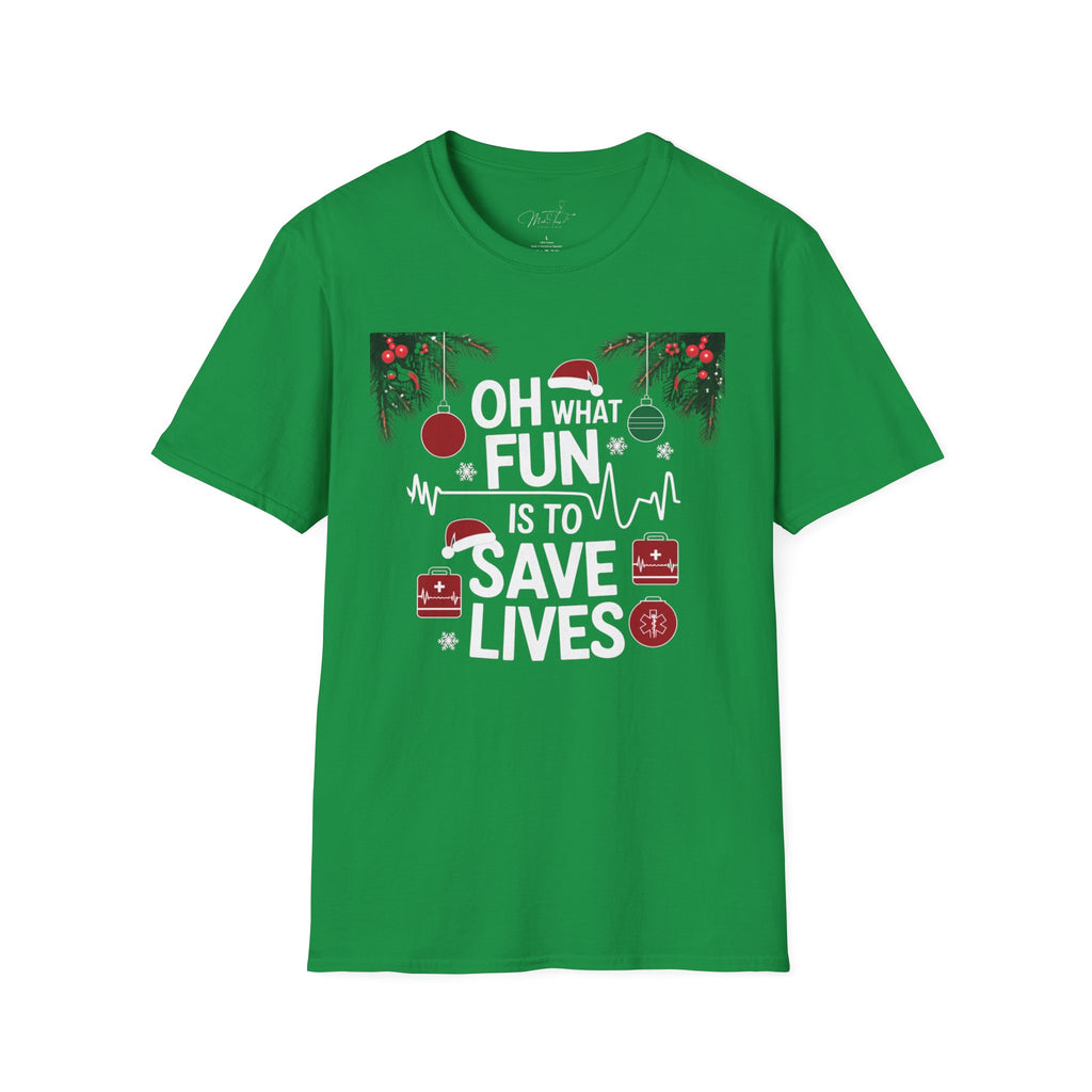 Oh What Fun it is to Save Lives Holiday Medical T-Shirt