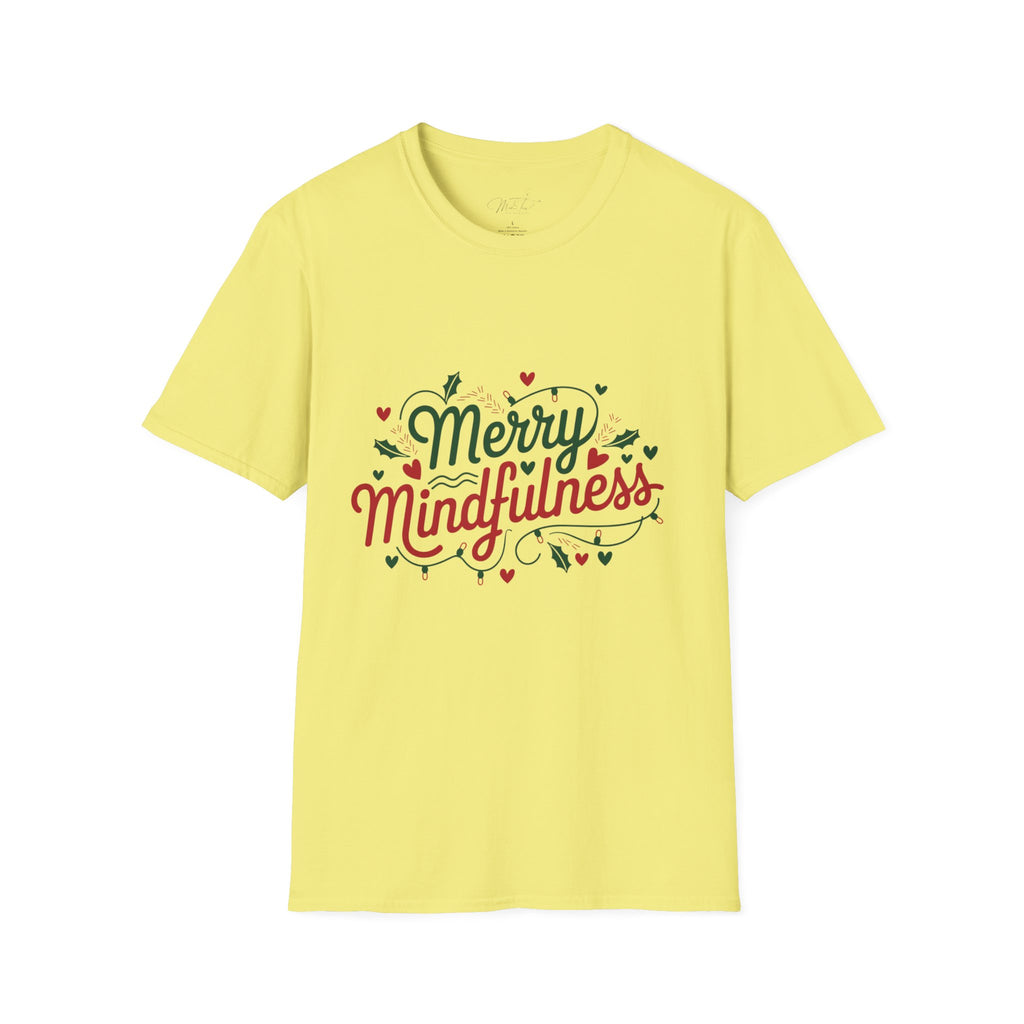 Merry Mindfulness Mental Health Holiday T-Shirt