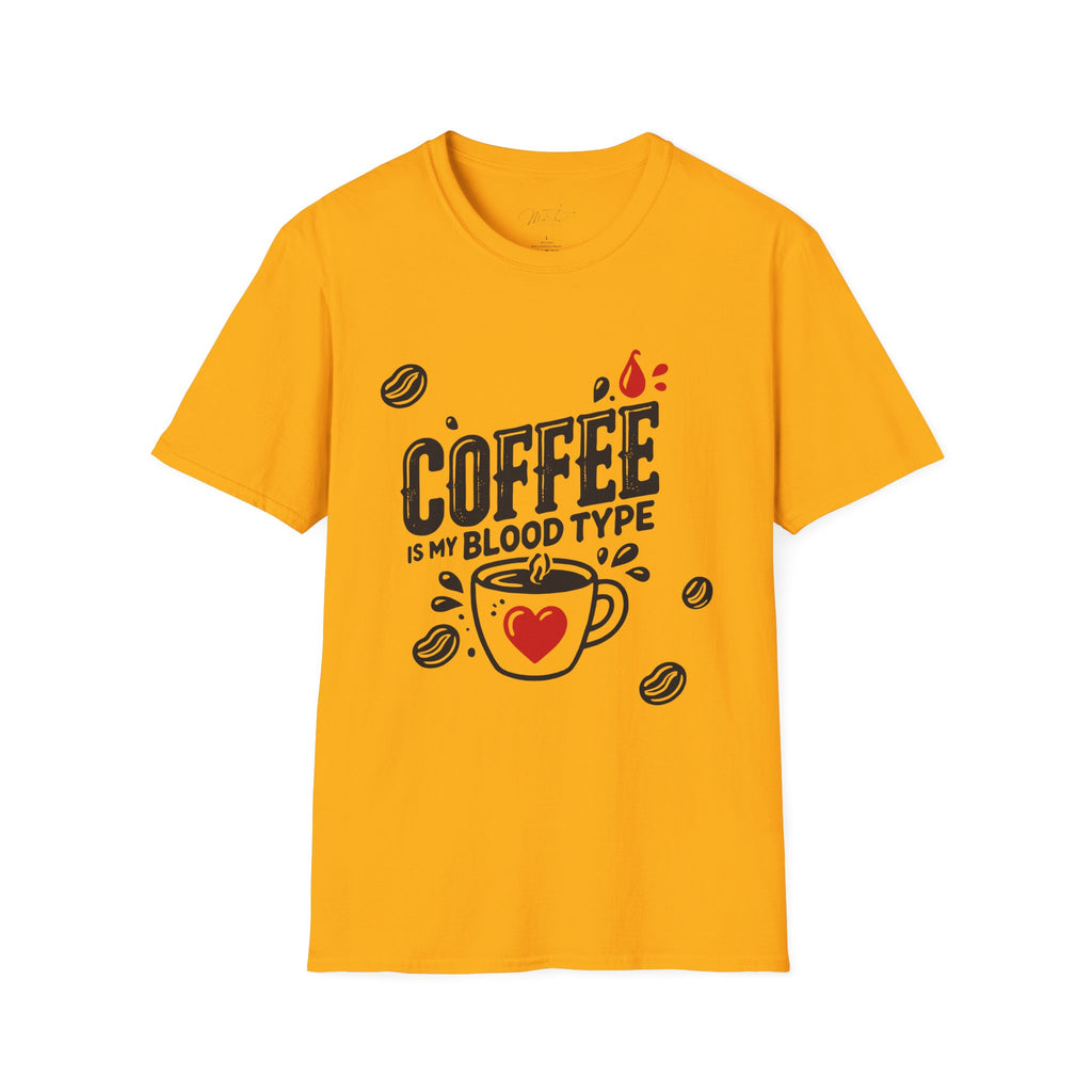 Coffee is My Blood Type T-shirt (Unisex Softstyle T-Shirt)