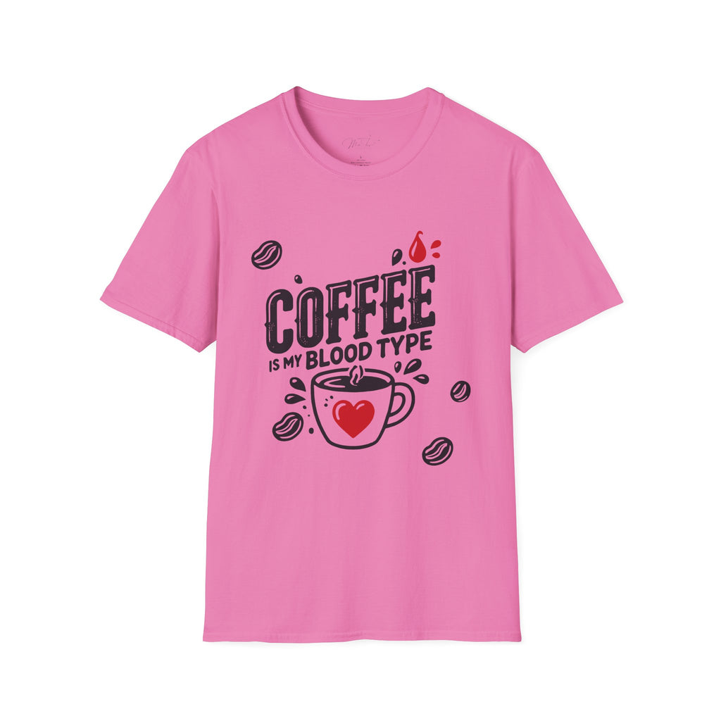 Coffee is My Blood Type T-shirt (Unisex Softstyle T-Shirt)