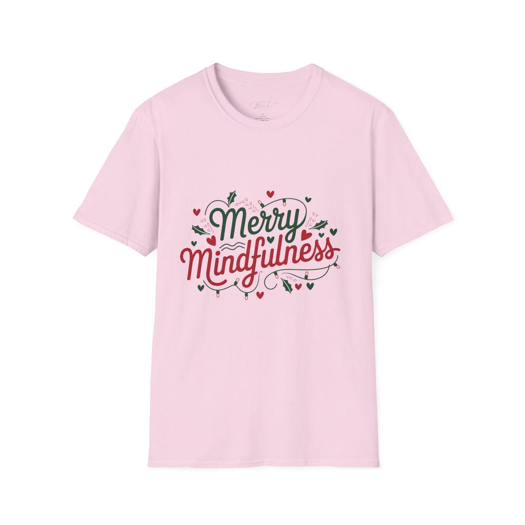 Merry Mindfulness Mental Health Holiday T-Shirt