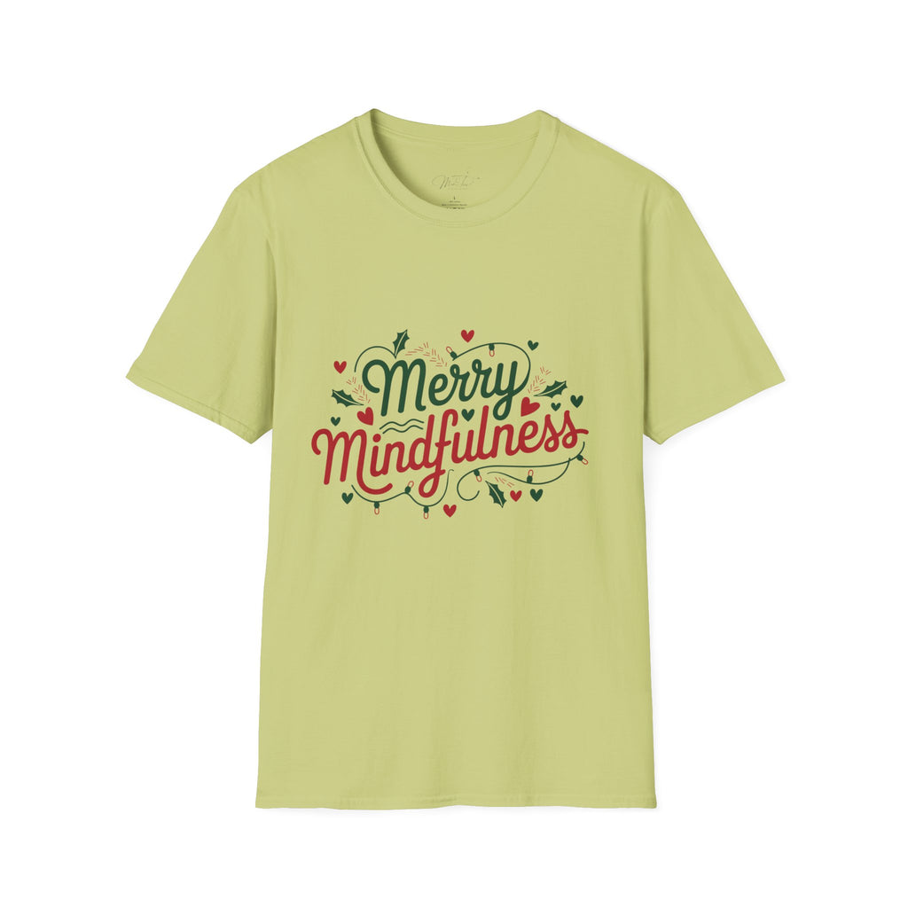 Merry Mindfulness Mental Health Holiday T-Shirt