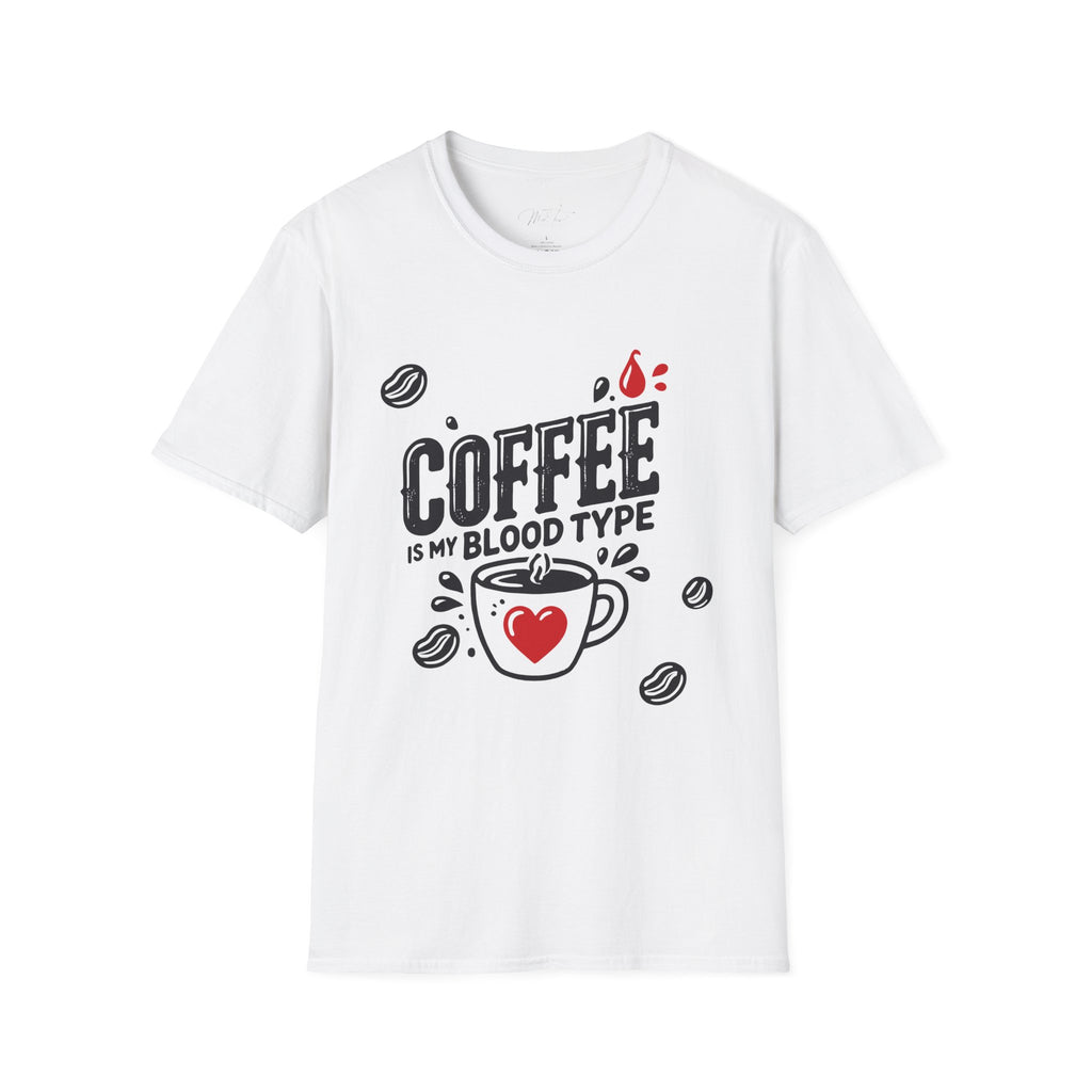 Coffee is My Blood Type T-shirt (Unisex Softstyle T-Shirt)